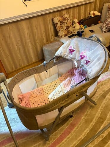 Elektrikli beşik-swing - Yumşaq bej/parça gövdə və möhkəm metal