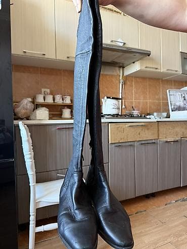 cəkmələr: Uzunboğaz, Ölçü: 38, rəng - Qara, İşlənmiş — 2