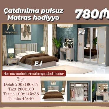 tuba: 2 təknəfərlik çarpayı, Dolab, Tumba, 2 tumba, Azərbaycan, Yeni — 5