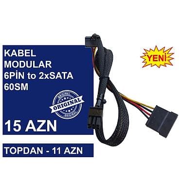 Kabellər "6PİN MALE to 8PİN MALE/MOLEX/SATA Original” MƏHSULLAR TAM — 5
