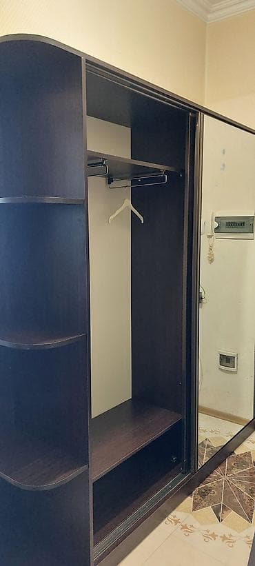 2 qapılı, Güzgülü, Qəhvəyi, Digər material, Kupe, Düz dolab — 3