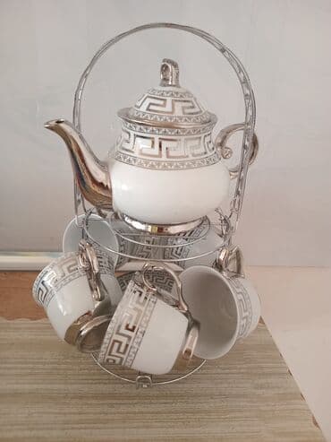 Çay dəsti, rəng - Ağ, Farfor