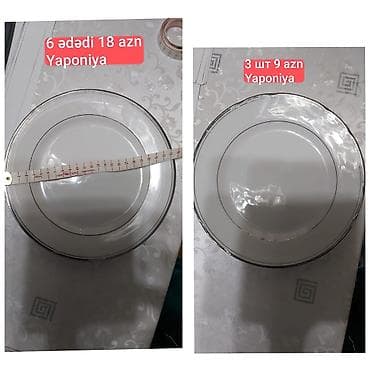 Boşqablar, 6 ədədli dəst, rəng - Ağ, Farfor, Yaponiya