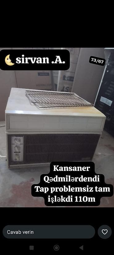 Pəncərə tipli kondisioner (Kansaner). Qədimi model. Üstündə orijinal lalafo.az -da Pəncərə tipli kondisioner (Kansaner). Qədimi model. Üstündə orijinal