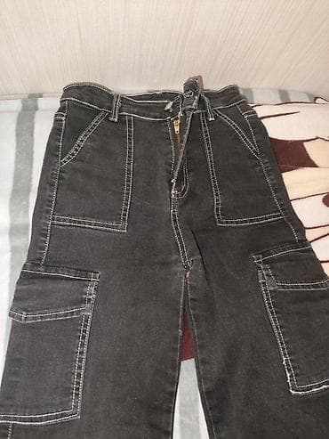 детские лосины для танцев: Qara karqo üslublu uşaq şalvarı - Material: cins/parça qarışığı — 2