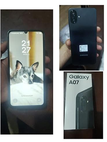 kitab alan: Samsung Galaxy A07, 128 GB, rəng - Qara, İki sim kartlı, Barmaq izi — 1