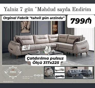 masa makeup: Roma künc divan dəsti - Model: ROMA - Ölçü: 317 x 225 sm - Rəng: açıq — 1