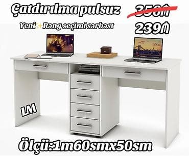 stol ev ucun: Düz masa, Siyirməli, Sadə laminat — 1