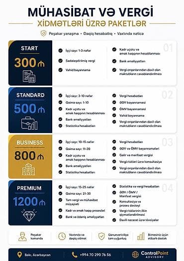 Mühasibat və Vergi Xidmətləri Biznesiniz üçün etibarlı və peşəkar