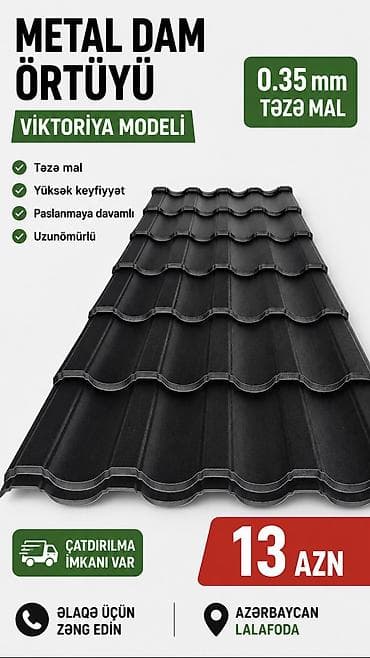 dam ortuyu: Metal dam örtüyü – Viktoriya modeli - Qalınlıq: 0.35 mm - Təzə mal - — 1