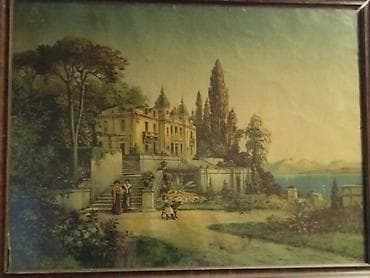 Çərçivəli tablo – “sahil villası” mövzulu reproduksiya - Janr