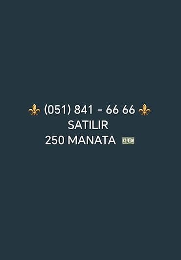 Nömrə satışı: 051-841-66-66 - Yadda qalan, asanlıqla xatırlanan