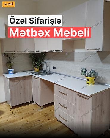 divan koşesi: Sifarişlə mətbəx dəsti, Özü çəkən petlələr, Teksturalı laminat — 1