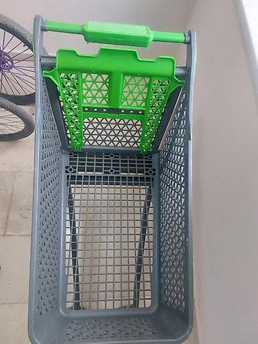 Mağaza arabaları: Supermarket alış-veriş arabası - Material: möhkəm plastik və metal — 3