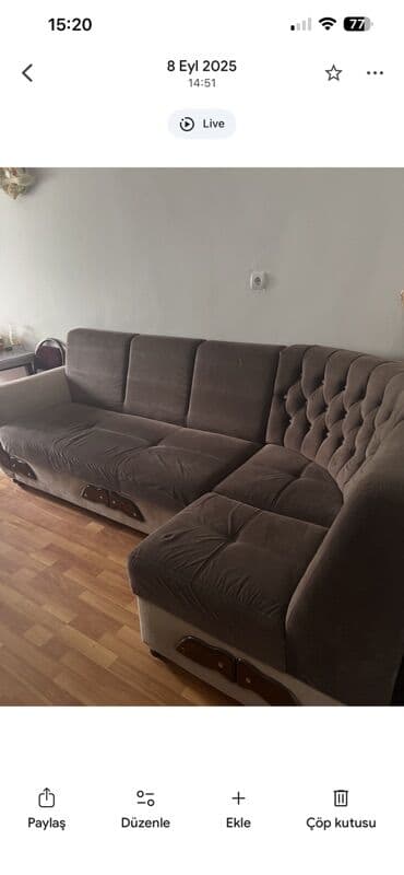 Ütüləmə lövhələri: Künc divan, İşlənmiş, Bazalı, Vеlur parça, Çatdırılma yoxdur — 1