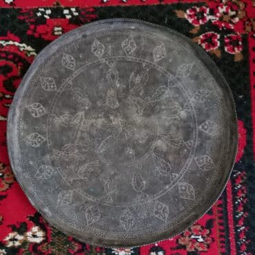 kece: Böyük ölçülü mis/bürünc sini (dəyirmi tepsi) - Material: mis (bürünc — 3