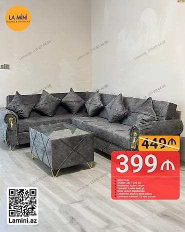 Divan və masa dəstləri: Künc divan, Açılan — 1