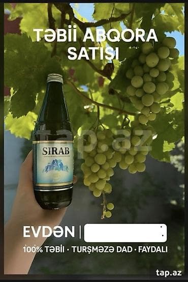 meyve qurusu: Təbii abqora – evdə hazırlanmış, 100% təbii üzüm şirəsi (yaşıl — 2