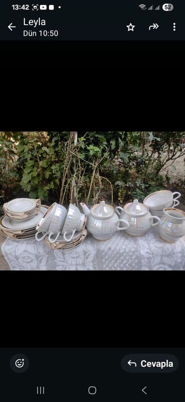 su çəni 3 tonluq: Çay dəsti, rəng - Bej, 6 nəfərlik, Rusiya — 1