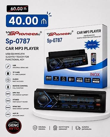 avto dvd: Maqnitol, Yeni, Pioneer, AUX, Ödənişli çatdırılma, Rayonlara çatdırılma — 1