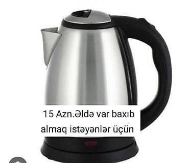 Paslanmayan poladdan elektrikli çaydan. - Korpus: paslanmayan polad