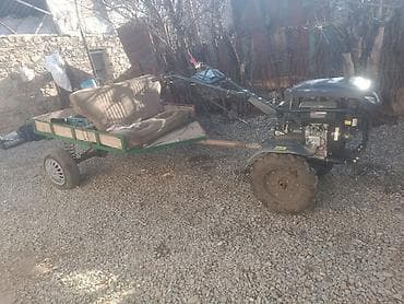 Motoblok + qoşqu arabası komplekti - Güclü benzin/dizel motoblok (iki