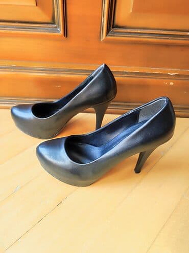 детские кожаные туфли: Туфли, Размер: 37, цвет - Черный, Б/у — 1