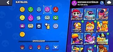 Velosiped aksesuarları: Brawl Stars hesabı – geniş kostyum kataloqu ilə Özəlliklər: - Kataloq — 3
