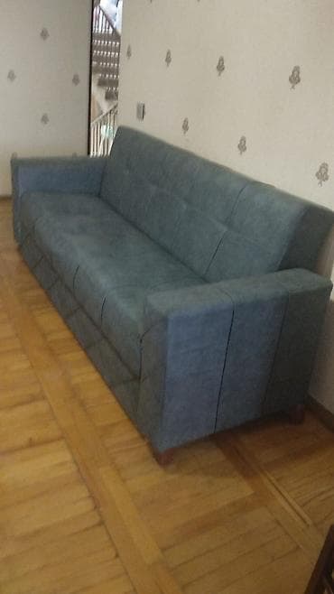 tek stul: Çevrilən divan – mavi/boz tonlarda, parça üzlüklü Xüsusiyyətlər: - 3 — 1