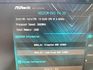 ucuz manitor: - ASRock H310CM-DVS P4.20 anakart - Intel Core i3-9100, 3.60 GHz — 3
