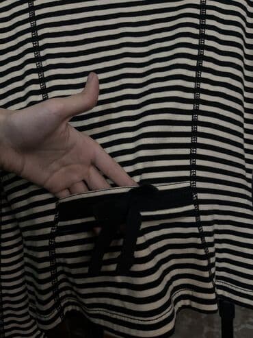 jaket toxumaq: Qadın üçün zolaqlı jilet/bleyzer - Rəng: krem-ağ və qara eninə — 3