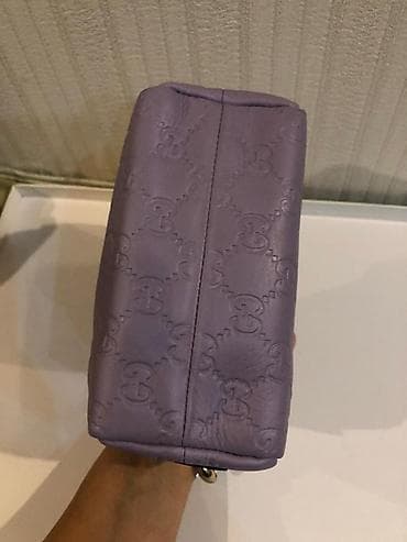 kosmetik canta: Gucci büzməli loqolu kosmetik çanta - Rəng: bənövşəyi/lilac - — 6