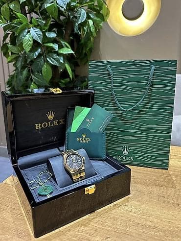 Qol saatları və aksesuarlar: Klassik Saat dəsti, rəng - Qızılı — 2