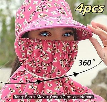 c95 smart saat: Geniş kənarlı, tam örtülü gün şapkası – 4 hissəli dəst - 360° — 3