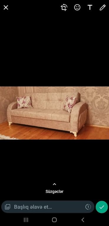 tek divanlar: Tek divan hazir elde var.olcu 2.20sm.açilir hazalidir.qiy 320❌❌❌.275 — 1