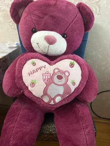 кукла монстер хай: Bordo rəngdə böyük yumşaq ayı oyuncağı. Oyuncaq yumşaq parçadan — 4