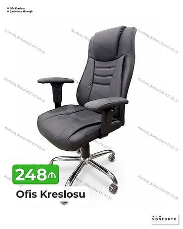oturaca: Ofis kreslosu – erqonomik dizaynlı, yumşaq oturacaq və yüksək bel — 1