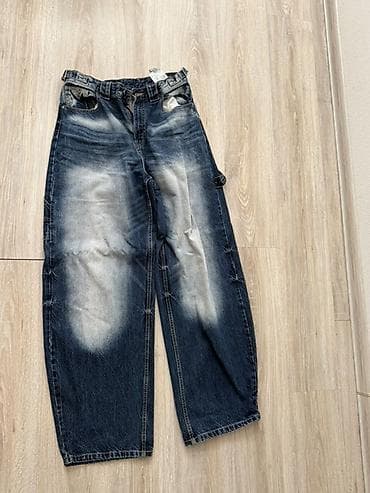Corab və alt paltarı: Geniş kəsimli kişi/cins şalvarı Berska - Material: qalın denim — 2