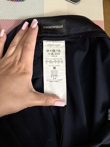 dəri şalvar: Emporio Armani qadın kostyumu – iki hissəli (bleyzer və şalvar) - — 4