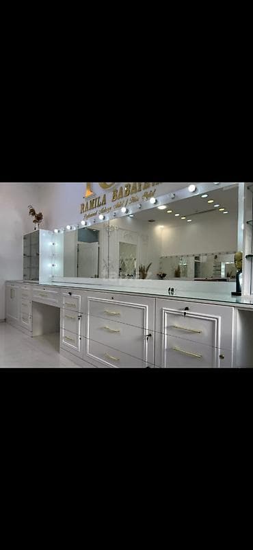 mebel salon: Geniş vizaj masası və salon üçün güzgü sistemi - Peşəkar vizaj/salon — 1