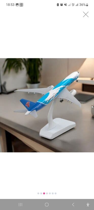 Masaüstü dekorativ təyyarə maketi - Material: plastik korpus, möhkəm
