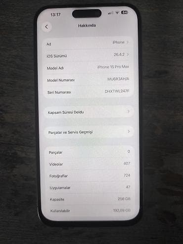 i̇phone 17: IPhone 15 Pro Max, 256 GB, Natural Titanium, Face ID — 6
