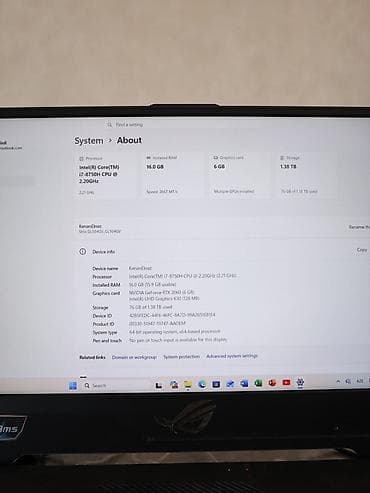 asus manitor: İşlənmiş ASUS ROG, 15.6 ", Intel Core i7, 1 TB, Ünvandan götürmə, Ödənişli çatdırılma, Rayonlara çatdırılma — 6