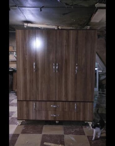 бу кровати: Yeni, Açılan, 4 qapılı Düz dolab, Qarderob, paltar dolabı, Azərbaycan — 15