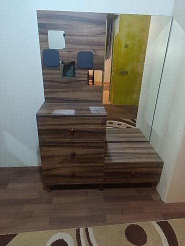 hacioglu mebel fabriki: Mebel dəsti – qonaq və yataq otağı üçün - Geniş şkaf: təbii ağac — 2