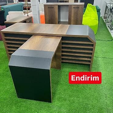 ofis ucun stol: Yeni, Təkərli, Qolları tənzimlənir, Süni dəri — 10