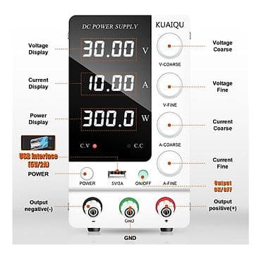 Qida blokları: LABORATORİYA ENERJİ MƏNBƏYİ KUAIQU C-3010 | 30V 10A 300W | DC POWER — 1
