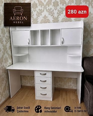 ayaqqabı dolabı ucuz: Aeron Mebel – yazı/iş masası üst dolablarla Yazi masasi H-160,E-160 — 1