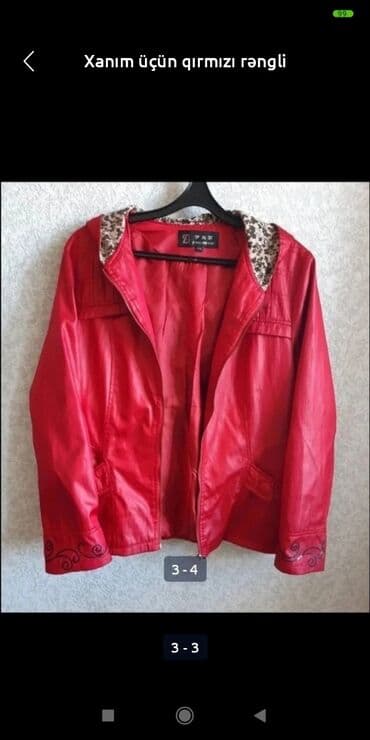 Dəstlər: Xanım üçün qırmızı rəngli plaşavoy materialdan koja kimi parıltılı — 3