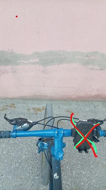 velsopet: Şəhər/dağ tipli velosiped - Göz oxşayan dizayn: mavi-qara rəng — 2
